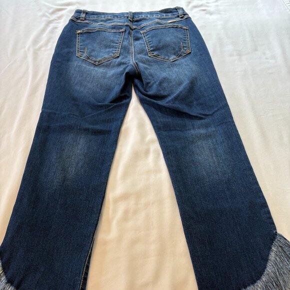 INC International Concepts Fringed Straight Leg Jeans, Size 6 - Picture 2 of 10